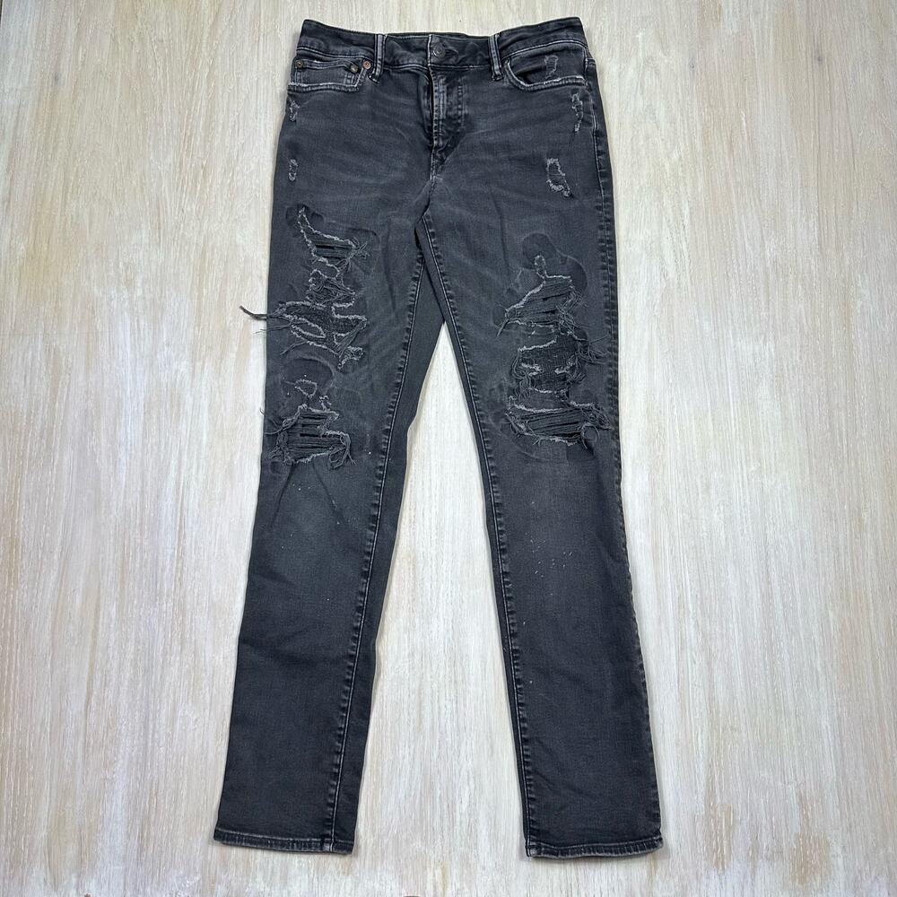 American Eagle Gray Distressed Ne(x)t Level Flex Slim Men's Jeans 29X32